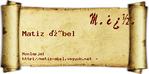 Matiz Ábel névjegykártya