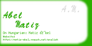 abel matiz business card
